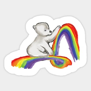 icebear on rainbow Sticker